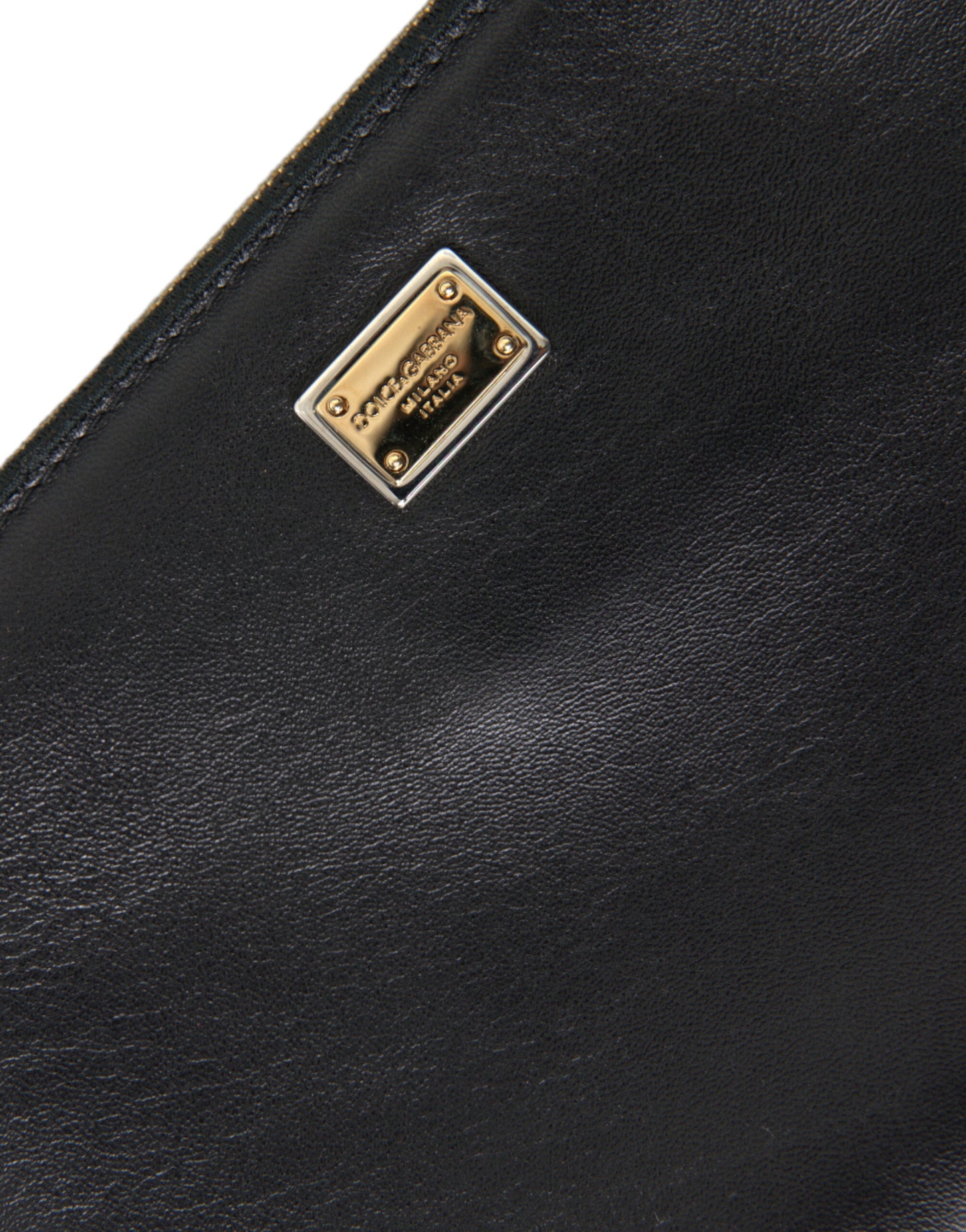 Elegant Embroidered Leather Clutch