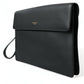 Elegant Black Calfskin Document Clutch