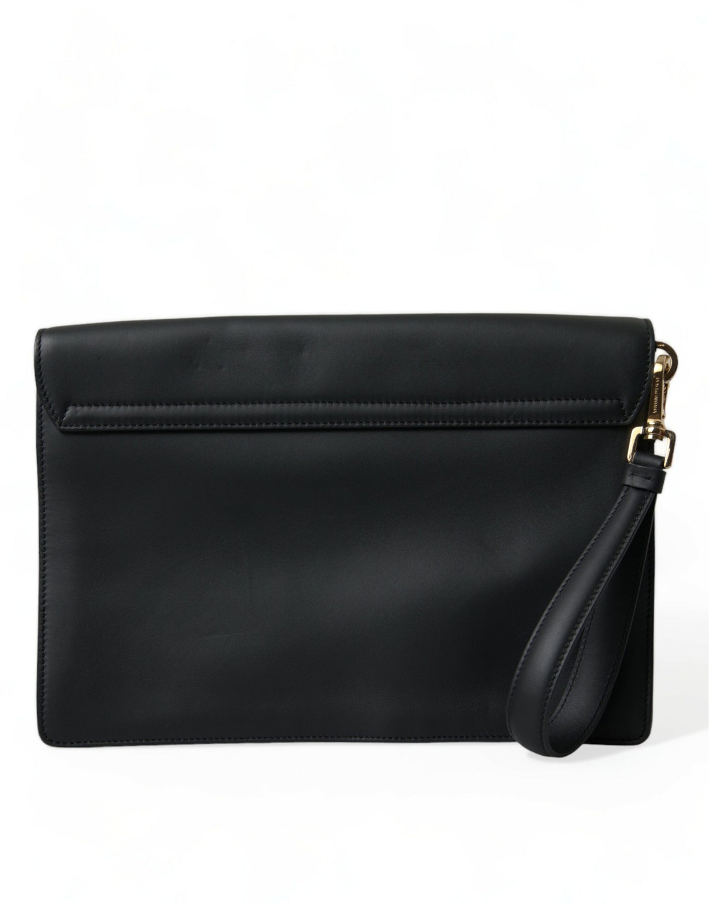 Elegant Black Calfskin Document Clutch