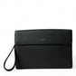 Elegant Black Calfskin Document Clutch