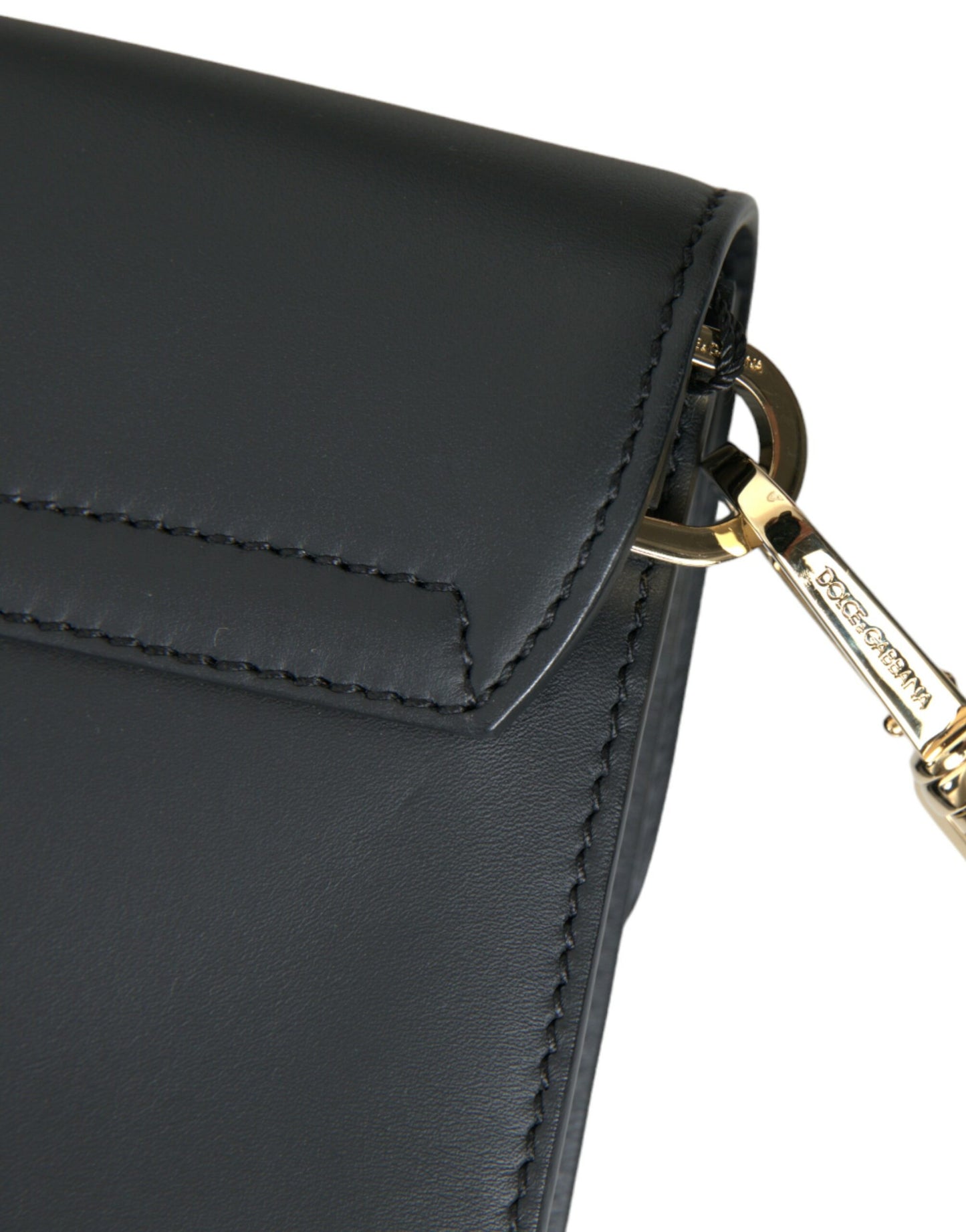 Elegant Black Calfskin Document Clutch