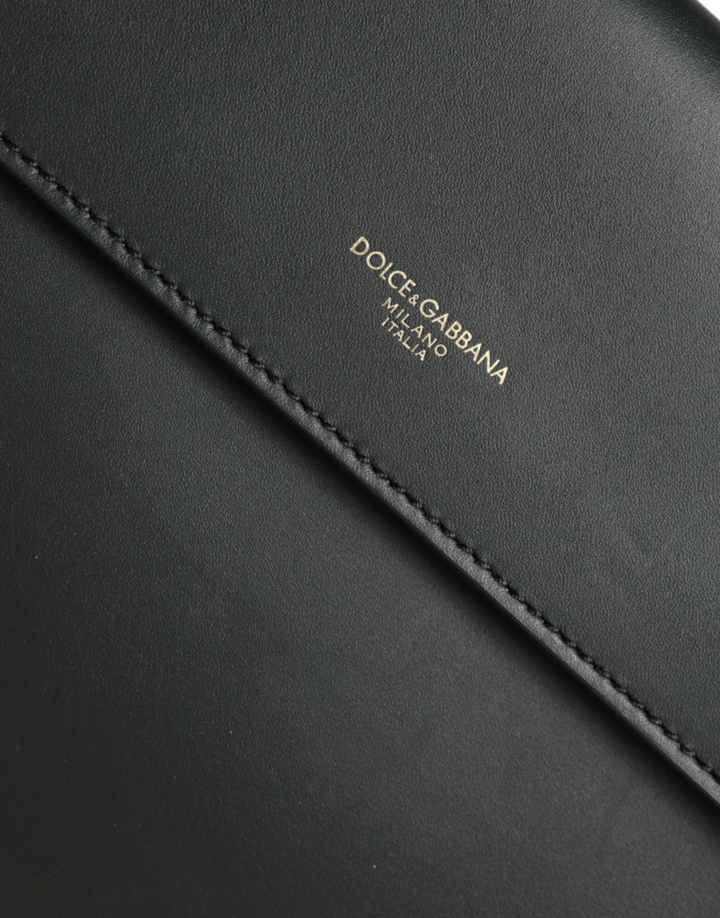 Elegant Black Calfskin Document Clutch