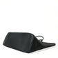 Elegant Black Leather Tote with Gold Detailing