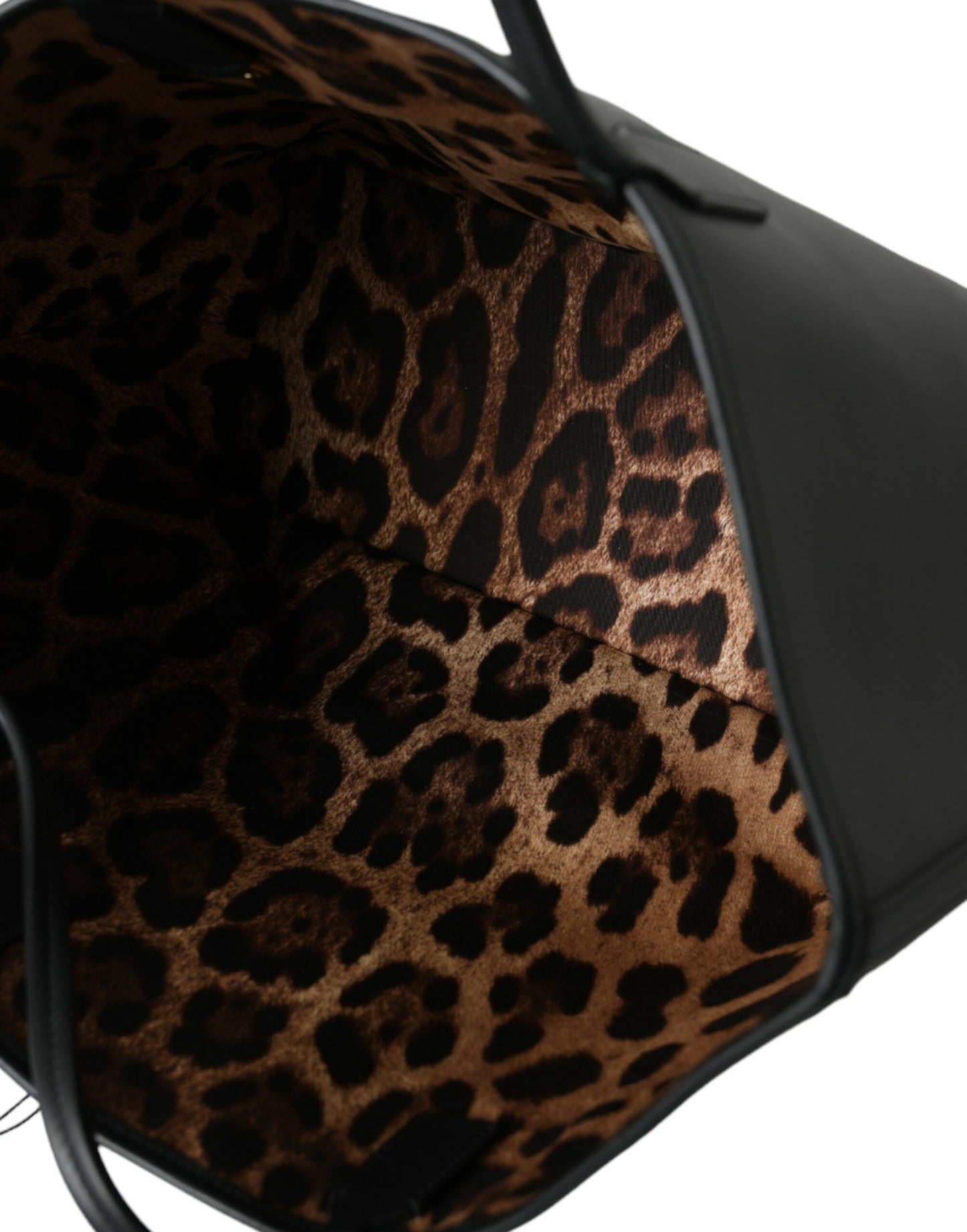 Elegant Black Leather Tote with Gold Detailing