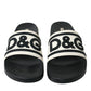Elegant Monochrome Rubber Beachwear Slides
