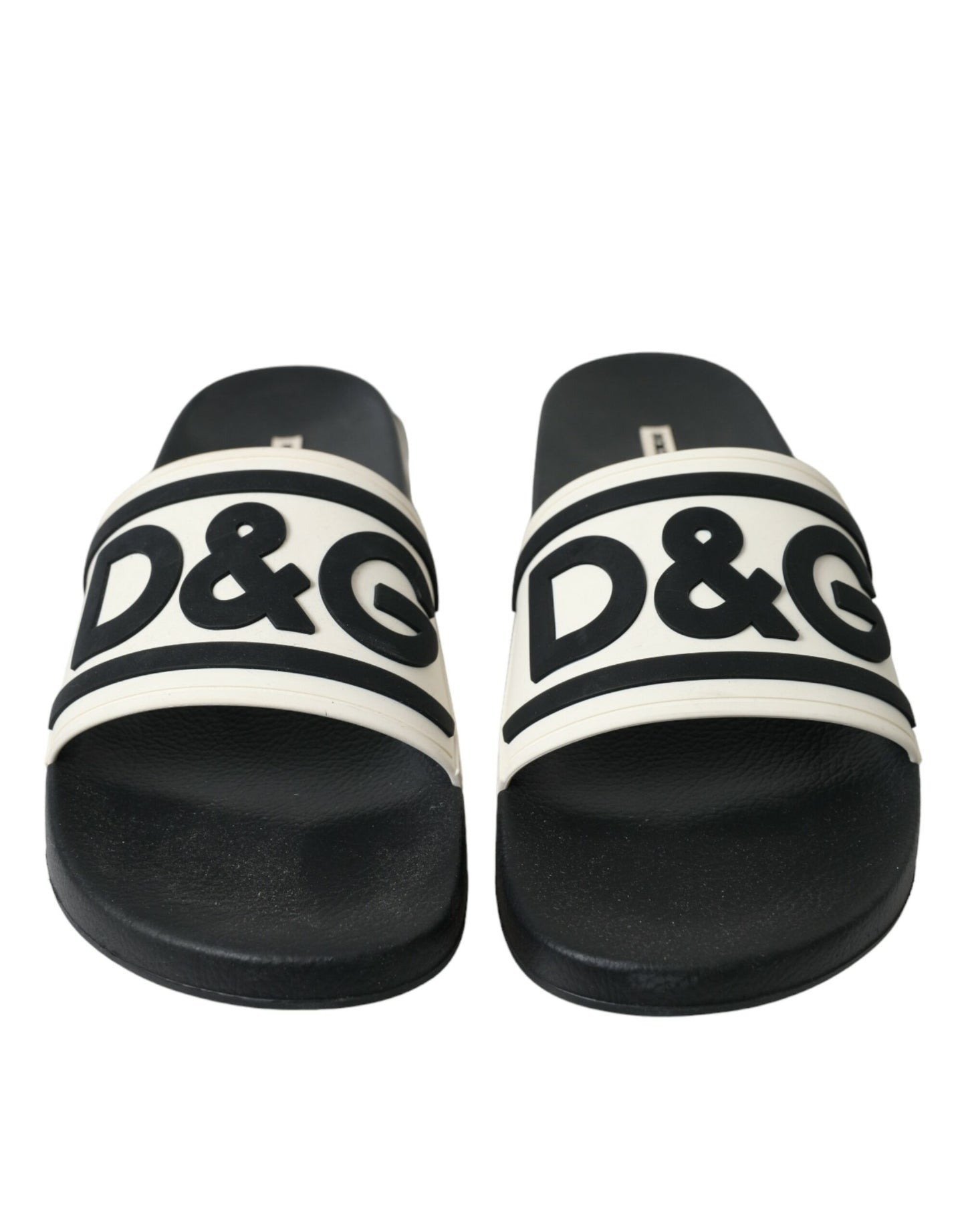 Elegant Monochrome Rubber Beachwear Slides