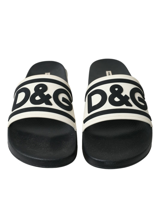 Elegant Monochrome Rubber Beachwear Slides