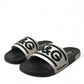 Elegant Monochrome Rubber Beachwear Slides
