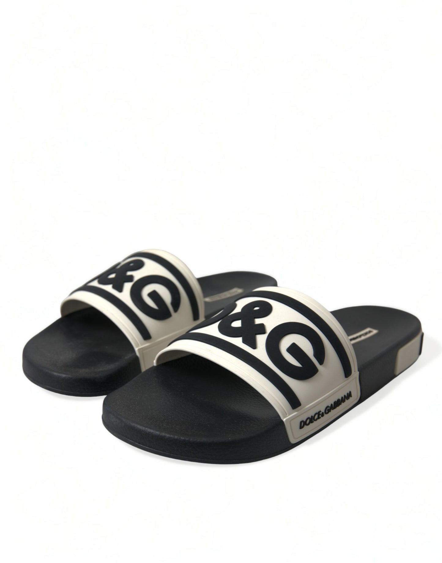 Elegant Monochrome Rubber Beachwear Slides