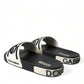 Elegant Monochrome Rubber Beachwear Slides