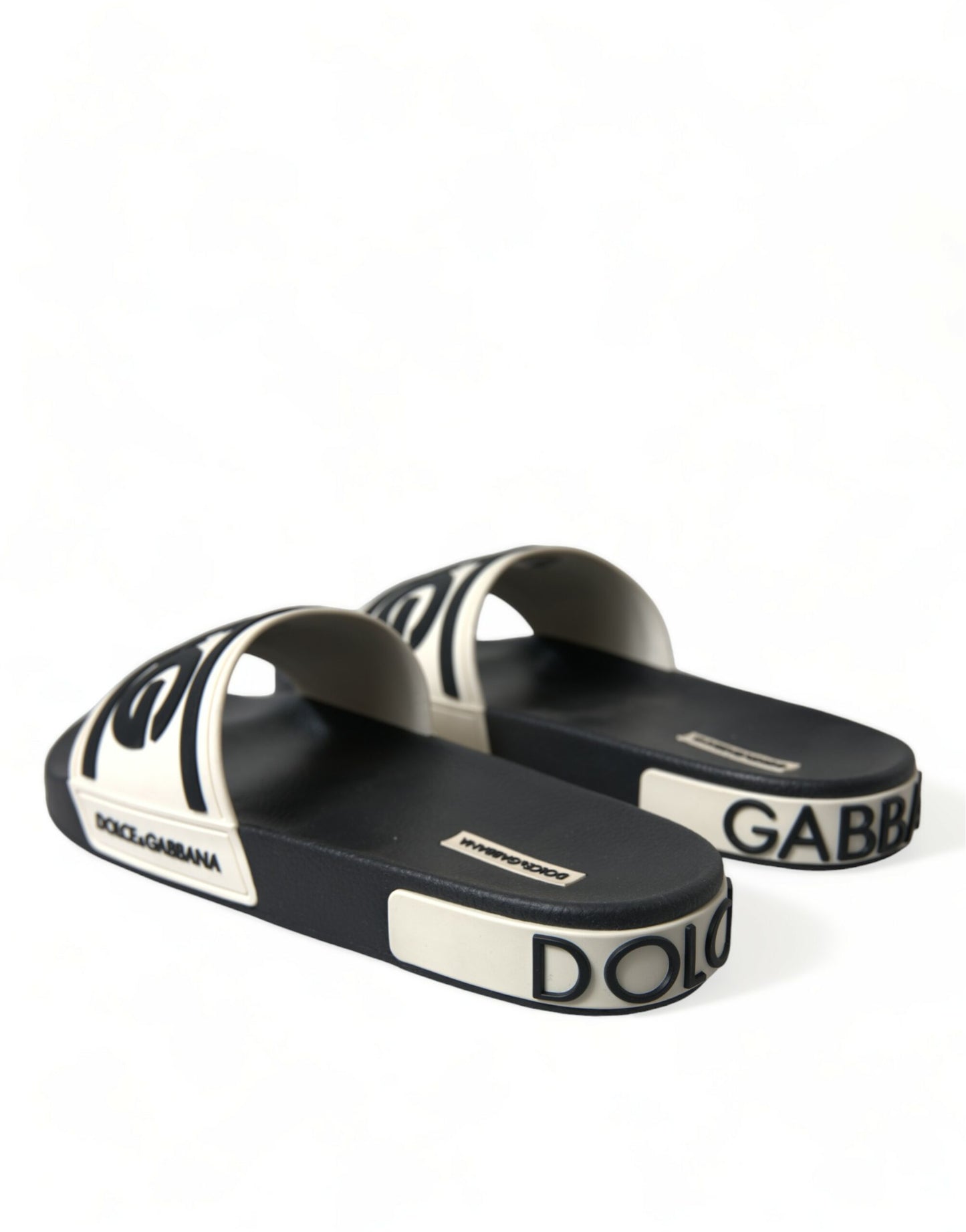 Elegant Monochrome Rubber Beachwear Slides