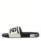 Elegant Monochrome Rubber Beachwear Slides