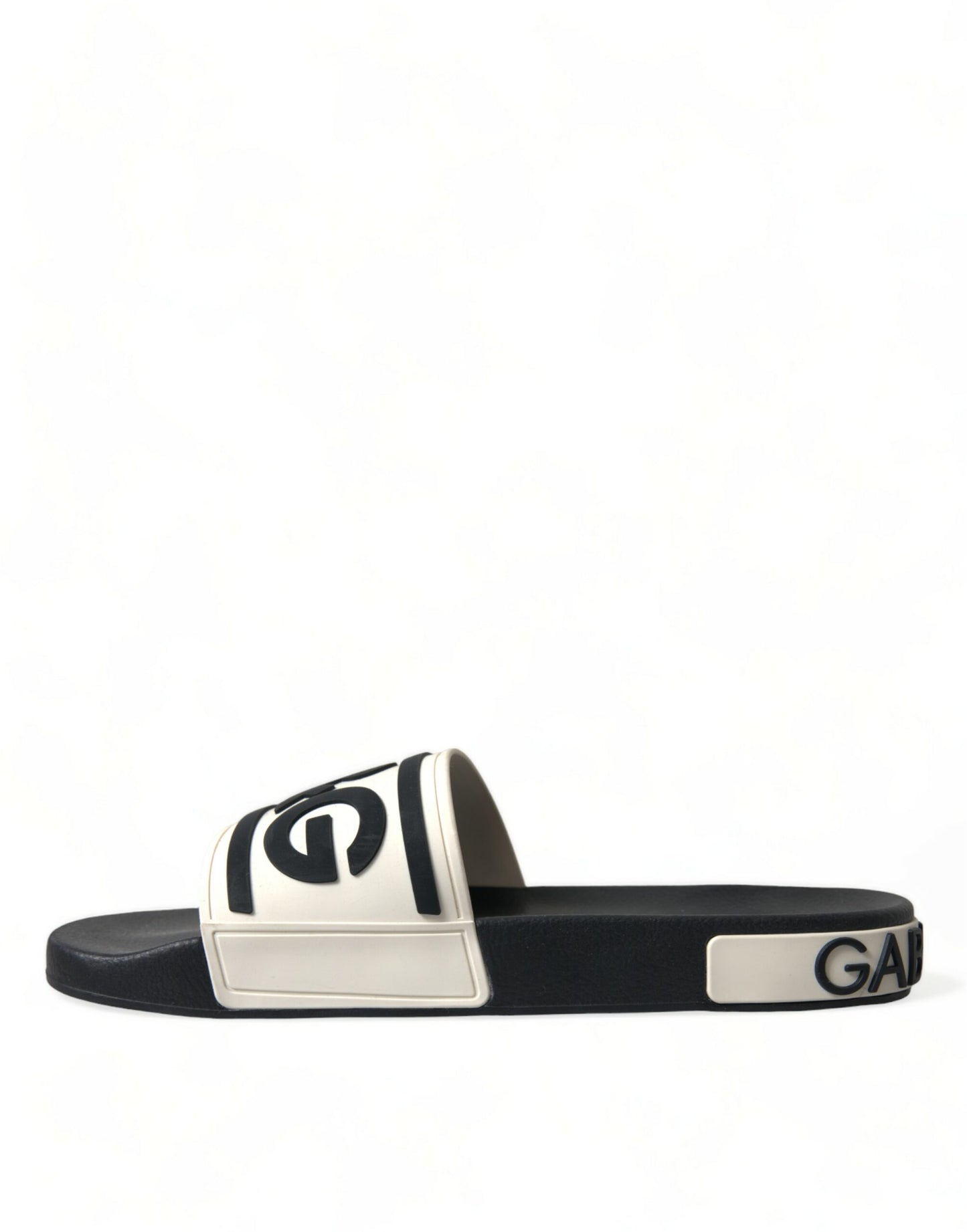 Elegant Monochrome Rubber Beachwear Slides