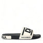 Elegant Monochrome Rubber Beachwear Slides