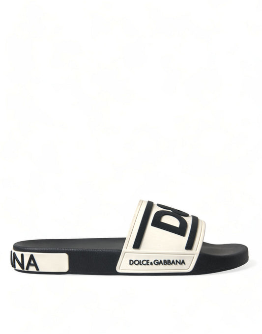 Elegant Monochrome Rubber Beachwear Slides