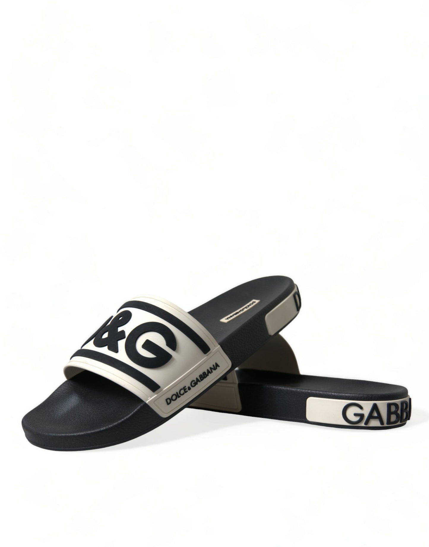 Elegant Monochrome Rubber Beachwear Slides