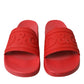 Classic Red Rubber Beachwear Slides