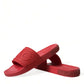 Classic Red Rubber Beachwear Slides