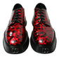 Exquisite Red Calfskin Leather Derby Shoes