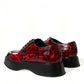 Exquisite Red Calfskin Leather Derby Shoes