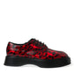 Exquisite Red Calfskin Leather Derby Shoes