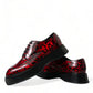 Exquisite Red Calfskin Leather Derby Shoes