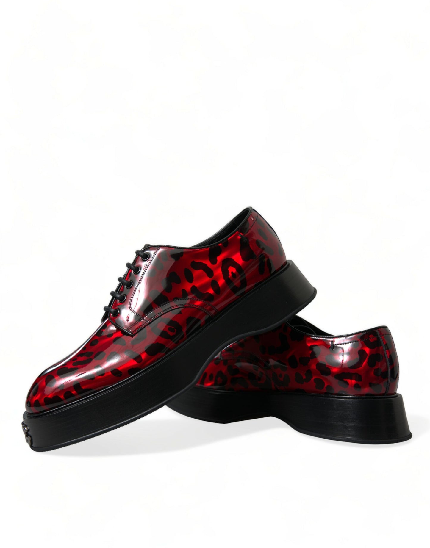 Exquisite Red Calfskin Leather Derby Shoes