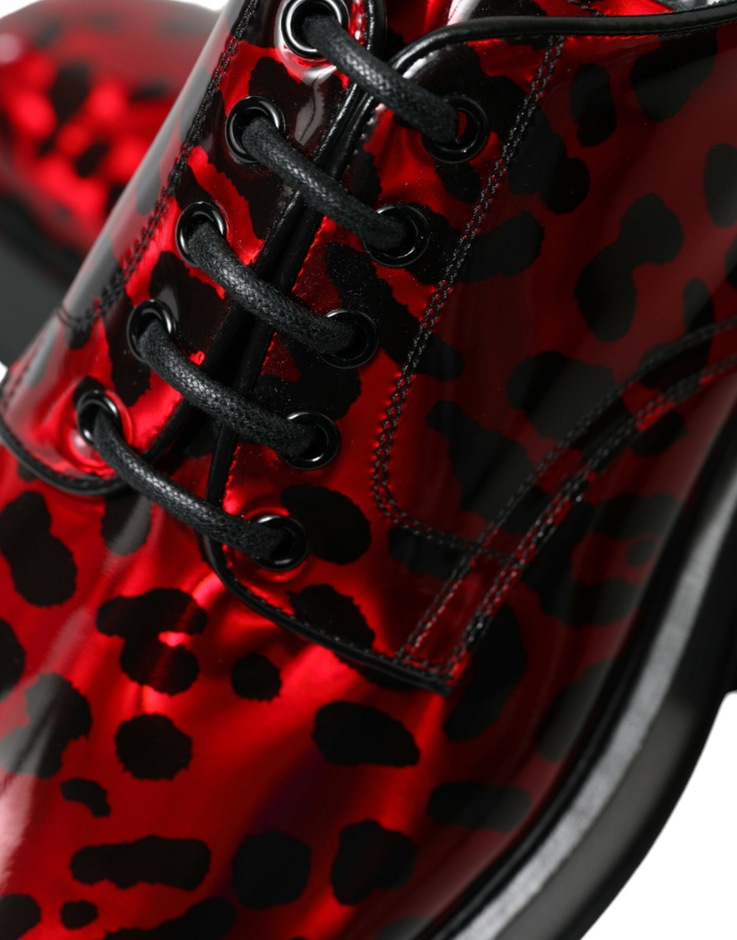 Exquisite Red Calfskin Leather Derby Shoes