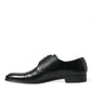 Elegant Black Leather Derby Formal Shoes