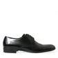 Elegant Black Leather Derby Formal Shoes