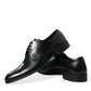 Elegant Black Leather Derby Formal Shoes