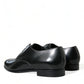 Elegant Black Calfskin Men's Derby Shoes