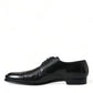 Elegant Black Calfskin Men's Derby Shoes