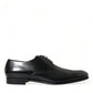 Elegant Black Calfskin Men's Derby Shoes
