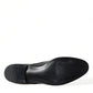 Elegant Black Calfskin Men's Derby Shoes