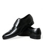 Elegant Black Calfskin Men's Derby Shoes