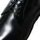 Elegant Black Calfskin Men's Derby Shoes
