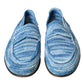 Elegant Blue Raffia Slip-On Loafers