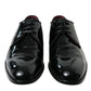 Elegant Black Calfskin Leather Derby Shoes