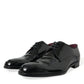 Elegant Black Calfskin Leather Derby Shoes