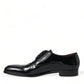 Elegant Black Calfskin Leather Derby Shoes