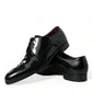 Elegant Black Calfskin Leather Derby Shoes