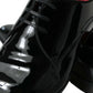 Elegant Black Calfskin Leather Derby Shoes