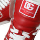 Sleek High-Top Leather Sneakers - Red & White