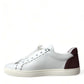 Exclusive White Bordeaux Low Top Sneakers