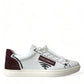 Exclusive White Bordeaux Low Top Sneakers