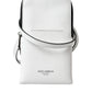 Elegant White Leather Crossbody Phone Bag