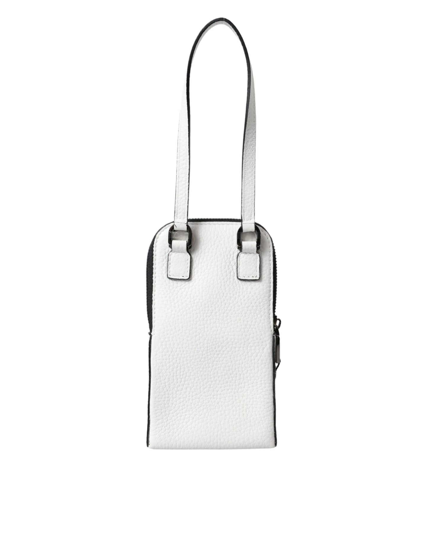 Elegant White Leather Crossbody Phone Bag