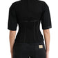Elegant Satin-Trimmed Bustier T-Shirt
