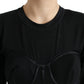 Elegant Satin-Trimmed Bustier T-Shirt